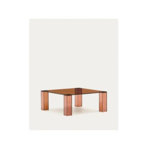 Mesa auxiliar Adularia de cristal templado marrón 85 x 85... 2