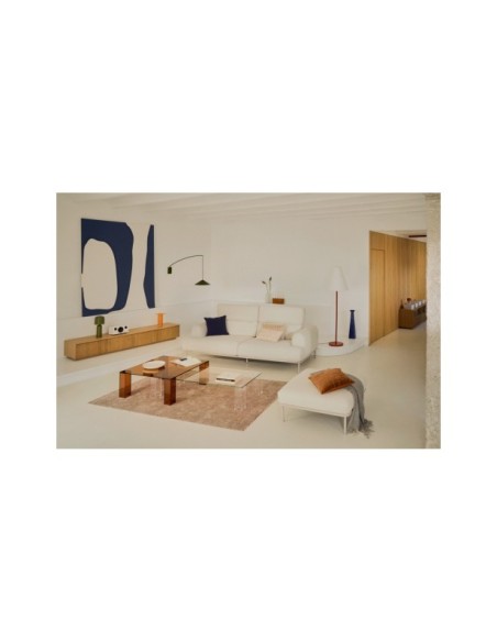 Mesa auxiliar Adularia de cristal templado marrón 85 x 85 cm - Kave Home