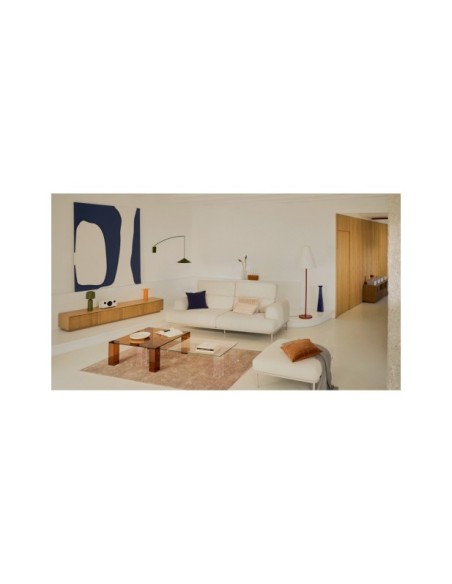 Mesa auxiliar Adularia de cristal templado marrón 85 x 85 cm - Kave Home