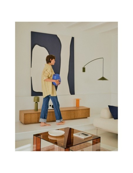 Mesa auxiliar Adularia de cristal templado marrón 85 x 85 cm - Kave Home