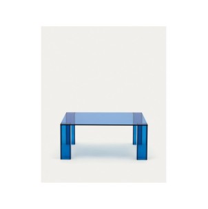 Mesa auxiliar Adularia de cristal templado azul 85 x 85...