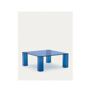Mesa auxiliar Adularia de cristal templado azul 85 x 85... 2