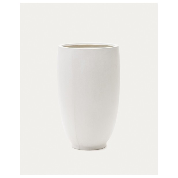 Macetero Aiguablava de cemento blanco Ø 75 cm - Kave Home