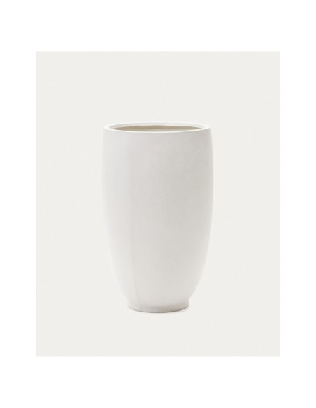Macetero Aiguablava de cemento blanco Ø 75 cm - Kave Home