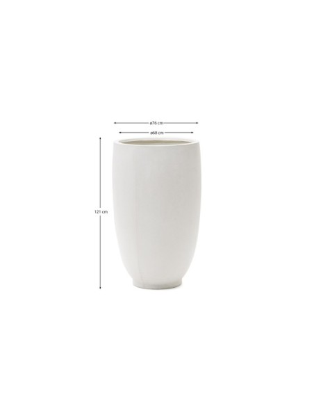 Macetero Aiguablava de cemento blanco Ø 75 cm - Kave Home