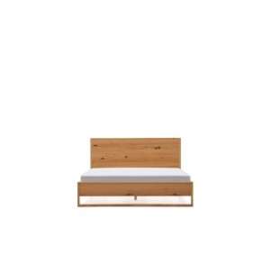 Cama Alguema en chapa de roble con acabado natural para...