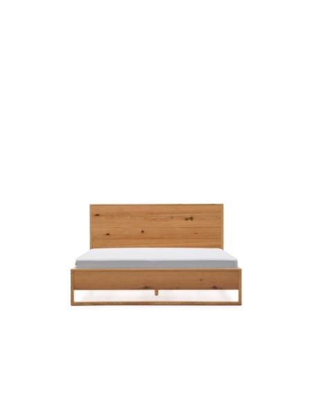 Cama Alguema en chapa de roble con acabado natural para colchón de 160 x 200 cm - Kave Home