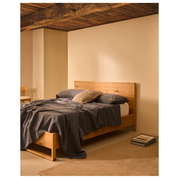 Cama Alguema en chapa de roble con...