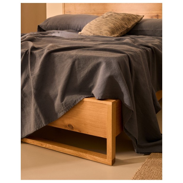 Cama Alguema en chapa de roble con...