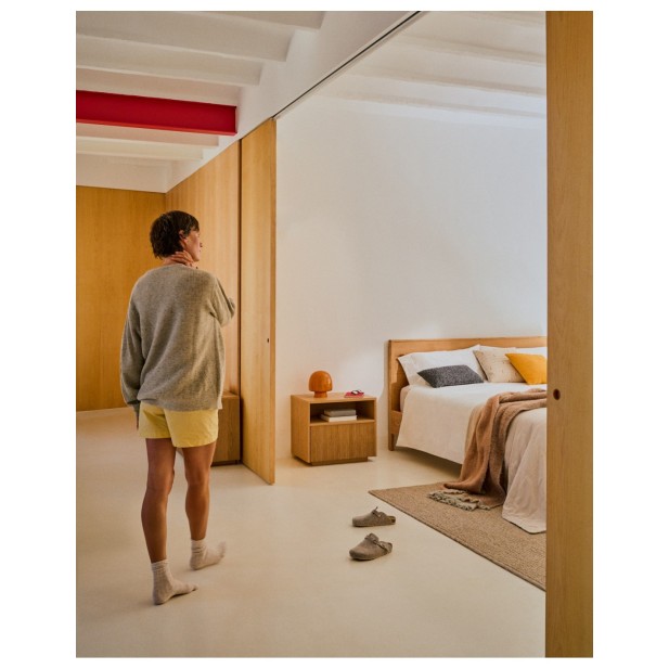 Cama Alguema en chapa de roble con...