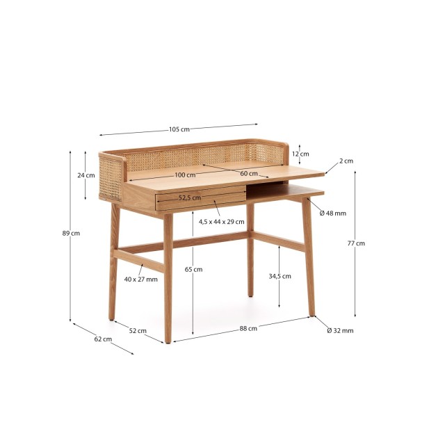 Mesa Araxi de chapa, madera maciza de... Mesa Araxi de chapa, madera maciza de...