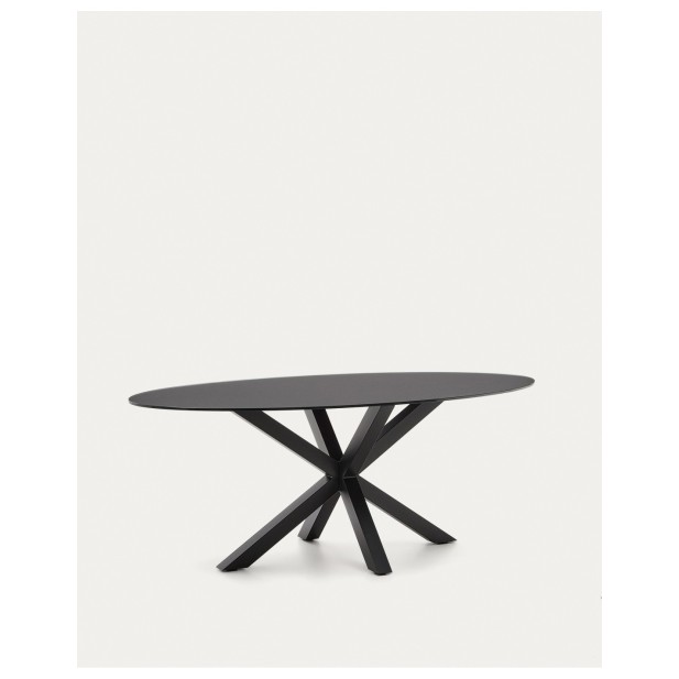 Mesa Argo de cristal negro y patas de...