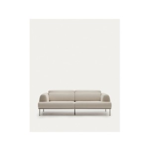 Sofá Aurum 3 plazas crudo con cabecero reclinable y base...