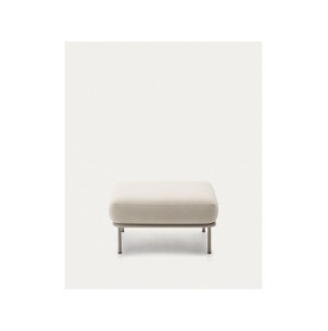 Reposapiés Aurum crudo y base de metal beige mate 85 x 85...