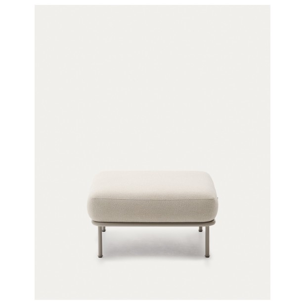 Reposapiés Aurum crudo y base de metal beige mate 85 x 85 cm - Kave Home