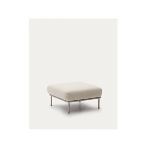 Reposapiés Aurum crudo y base de metal beige mate 85 x 85... 2