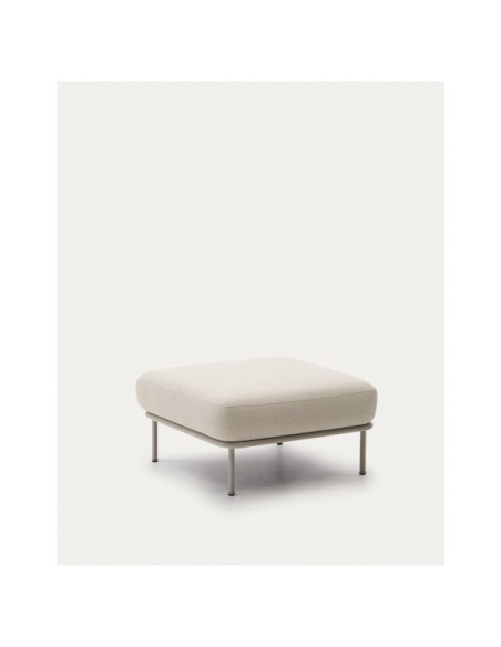 Reposapiés Aurum crudo y base de metal beige mate 85 x 85 cm - Kave Home