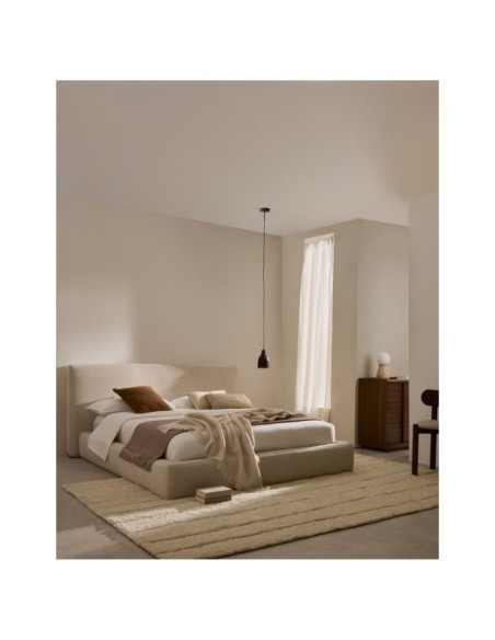 Cama desenfundable Blok beige para colchón de 160 x 200 cm FSC Mix Credit - Kave Home