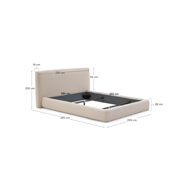 Cama desenfundable Blok beige para...