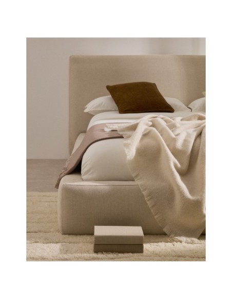 Cama desenfundable Blok beige para colchón de 180 x 200 cm FSC Mix Credit - Kave Home
