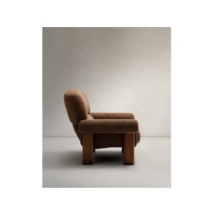 Butaca Cabana de borreguito topo y patas de madera maciza... 2