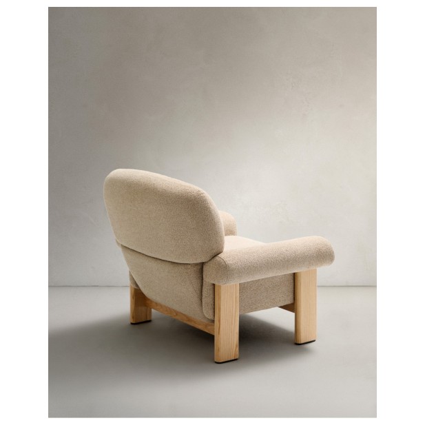 Butaca Cabana de chenilla beige y... Butaca Cabana de chenilla beige y...