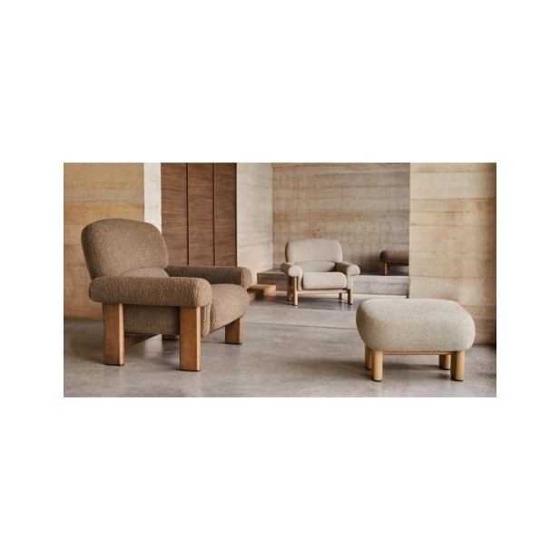 Butaca Cabana de chenilla beige y... Butaca Cabana de chenilla beige y...