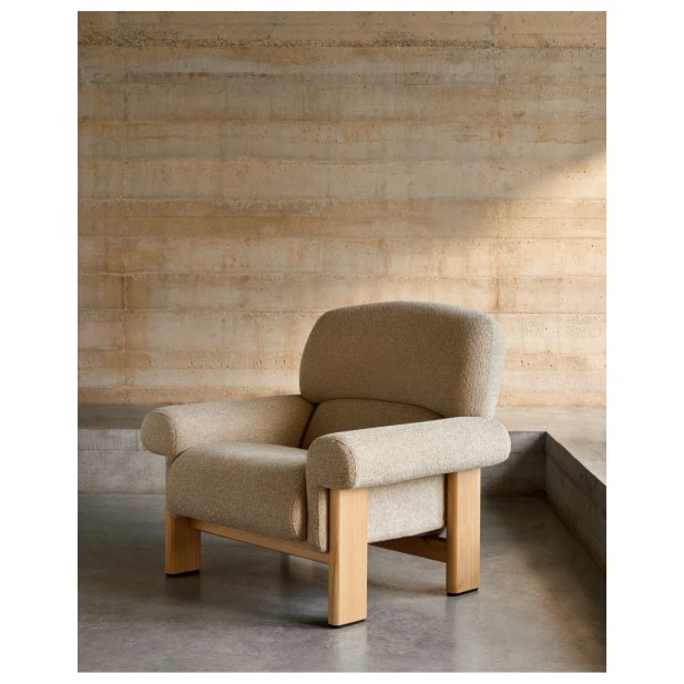 Butaca Cabana de chenilla beige y... Butaca Cabana de chenilla beige y...