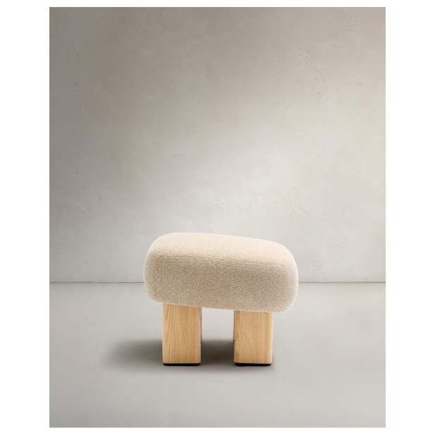 Reposapiés Cabana chenilla beige y... Reposapiés Cabana chenilla beige y...