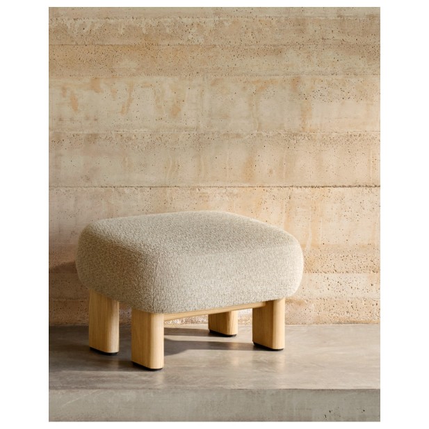 Reposapiés Cabana chenilla beige y... Reposapiés Cabana chenilla beige y...