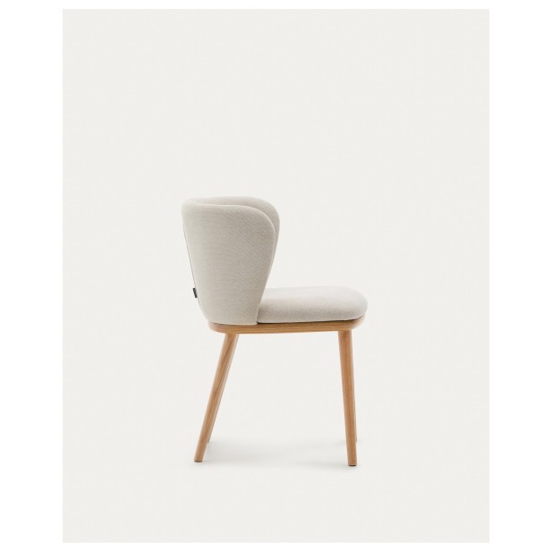 Silla Ciselia chenilla beige y madera... Silla Ciselia chenilla beige y madera...