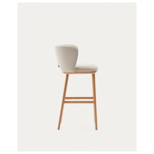 Taburete Ciselia chenilla beige y... Taburete Ciselia chenilla beige y...