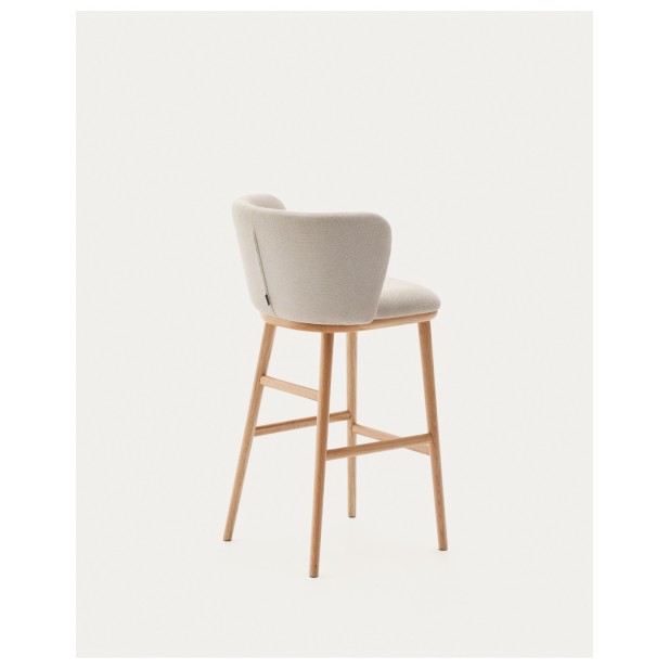 Taburete Ciselia chenilla beige y... Taburete Ciselia chenilla beige y...