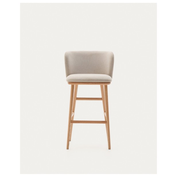 Taburete Ciselia chenilla beige y... Taburete Ciselia chenilla beige y...