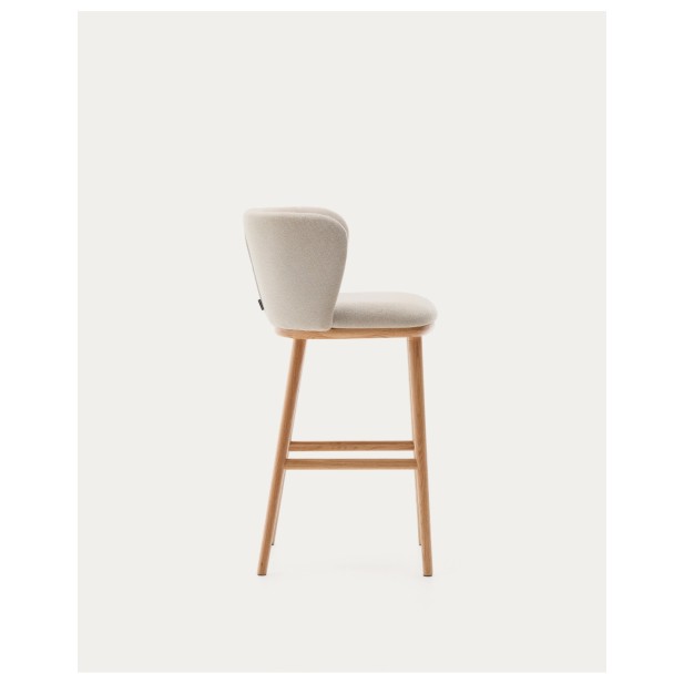 Taburete Ciselia chenilla beige y... Taburete Ciselia chenilla beige y...