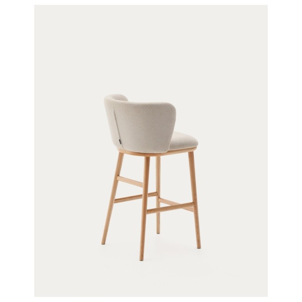 Taburete Ciselia chenilla beige y... Taburete Ciselia chenilla beige y...