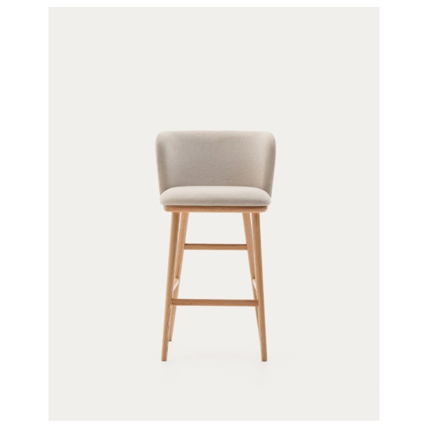 Taburete Ciselia chenilla beige y... Taburete Ciselia chenilla beige y...