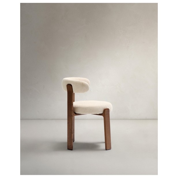 Silla Granite de chenilla beige y... Silla Granite de chenilla beige y...