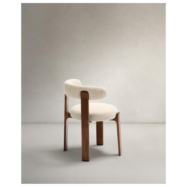 Silla Granite de chenilla beige y... Silla Granite de chenilla beige y...