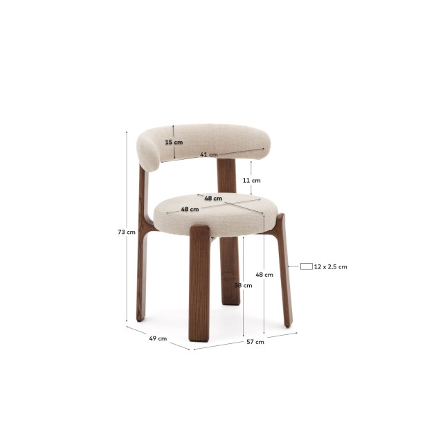 Silla Granite de chenilla beige y... Silla Granite de chenilla beige y...