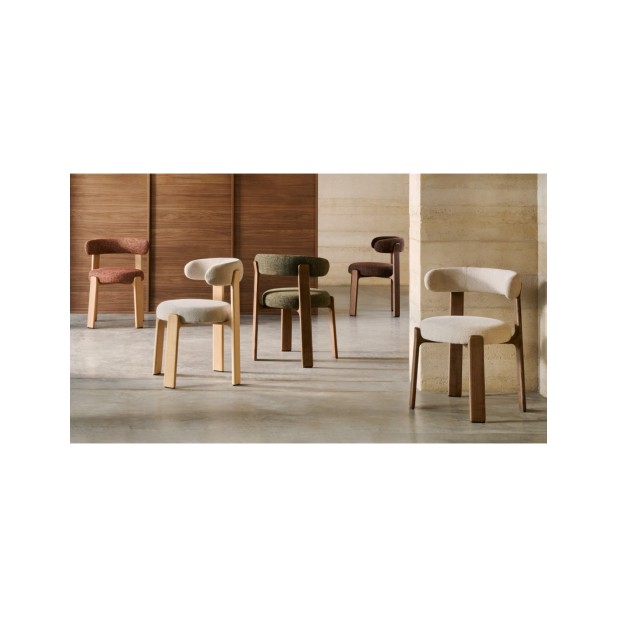 Silla Granite de chenilla beige y... Silla Granite de chenilla beige y...