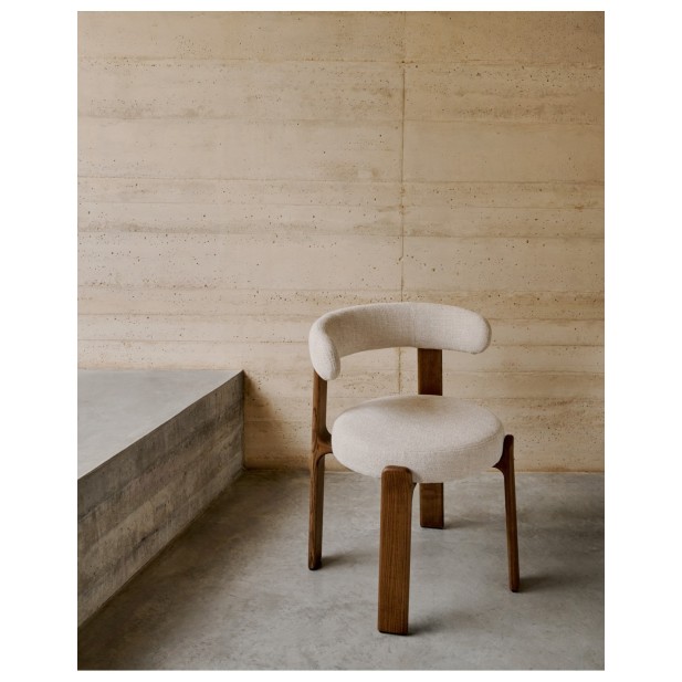 Silla Granite de chenilla beige y... Silla Granite de chenilla beige y...