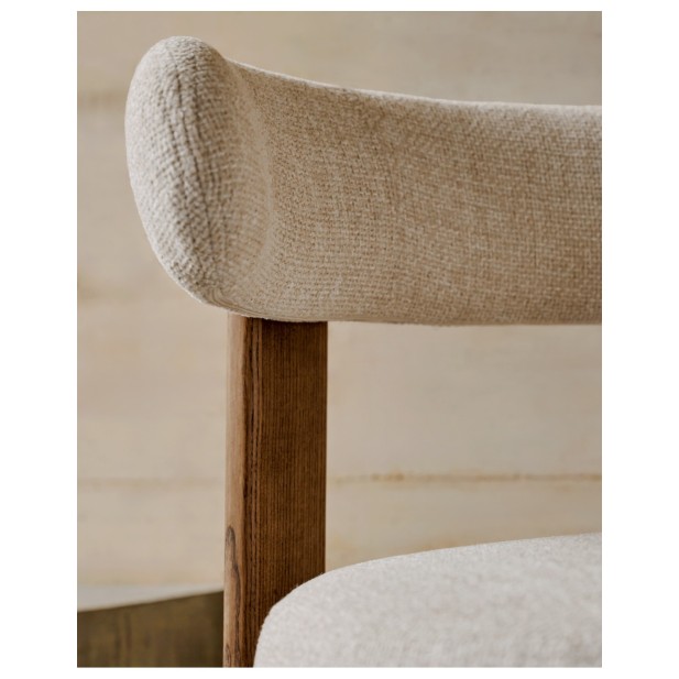 Silla Granite de chenilla beige y... Silla Granite de chenilla beige y...