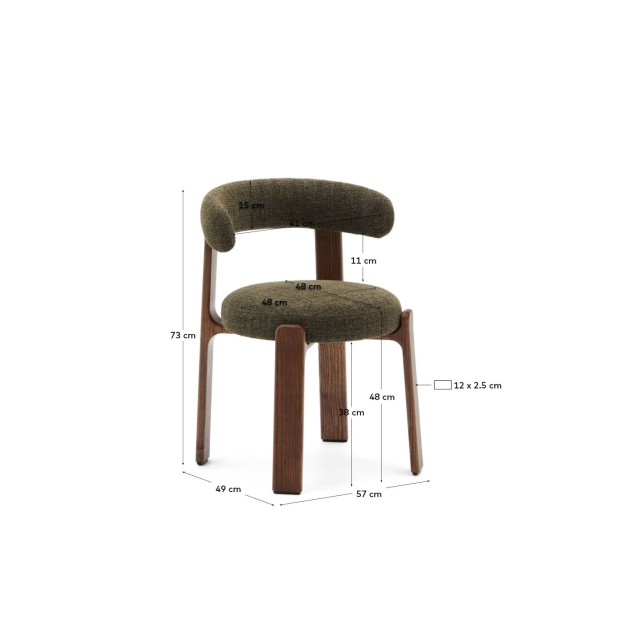 Silla Granite de chenilla verde y... Silla Granite de chenilla verde y...