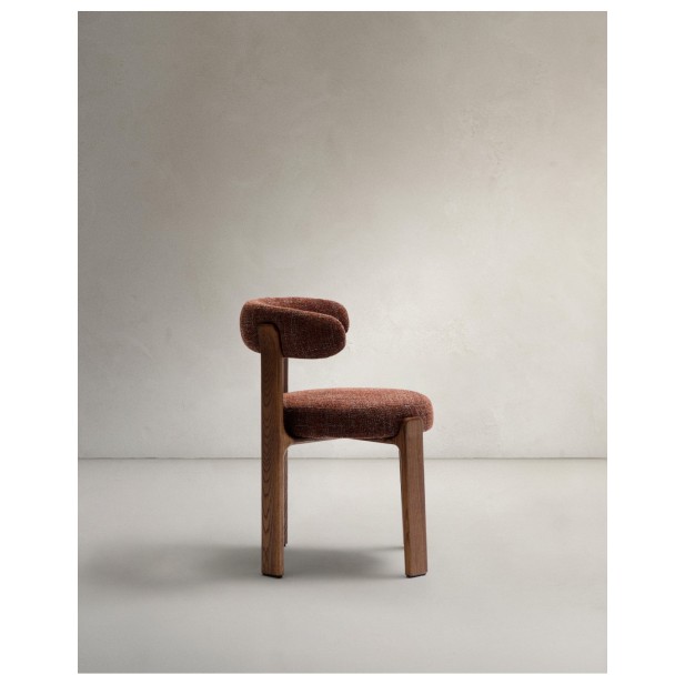 Silla Granite de chenilla marrón y... Silla Granite de chenilla marrón y...