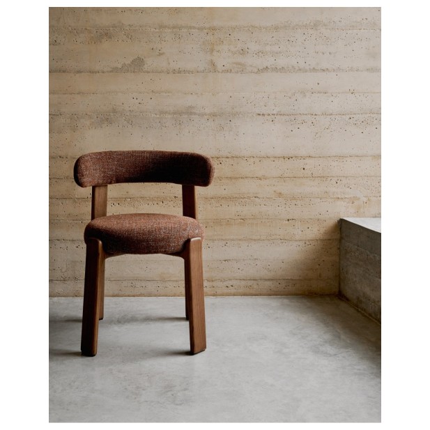 Silla Granite de chenilla marrón y... Silla Granite de chenilla marrón y...