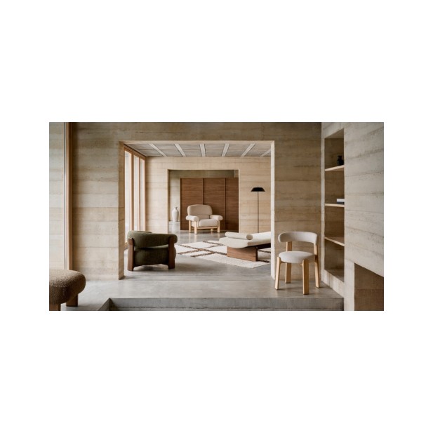 Silla Granite de chenilla beige y... Silla Granite de chenilla beige y...