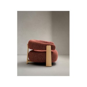 Butaca Granite chenilla terracota y patas de madera... 2