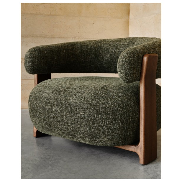 Butaca Granite de chenilla verde y... Butaca Granite de chenilla verde y...