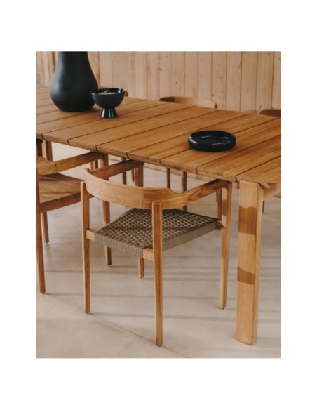 Mesa Icaro de madera maciza de teca 220 x 102 cm FSC 100% - Kave Home